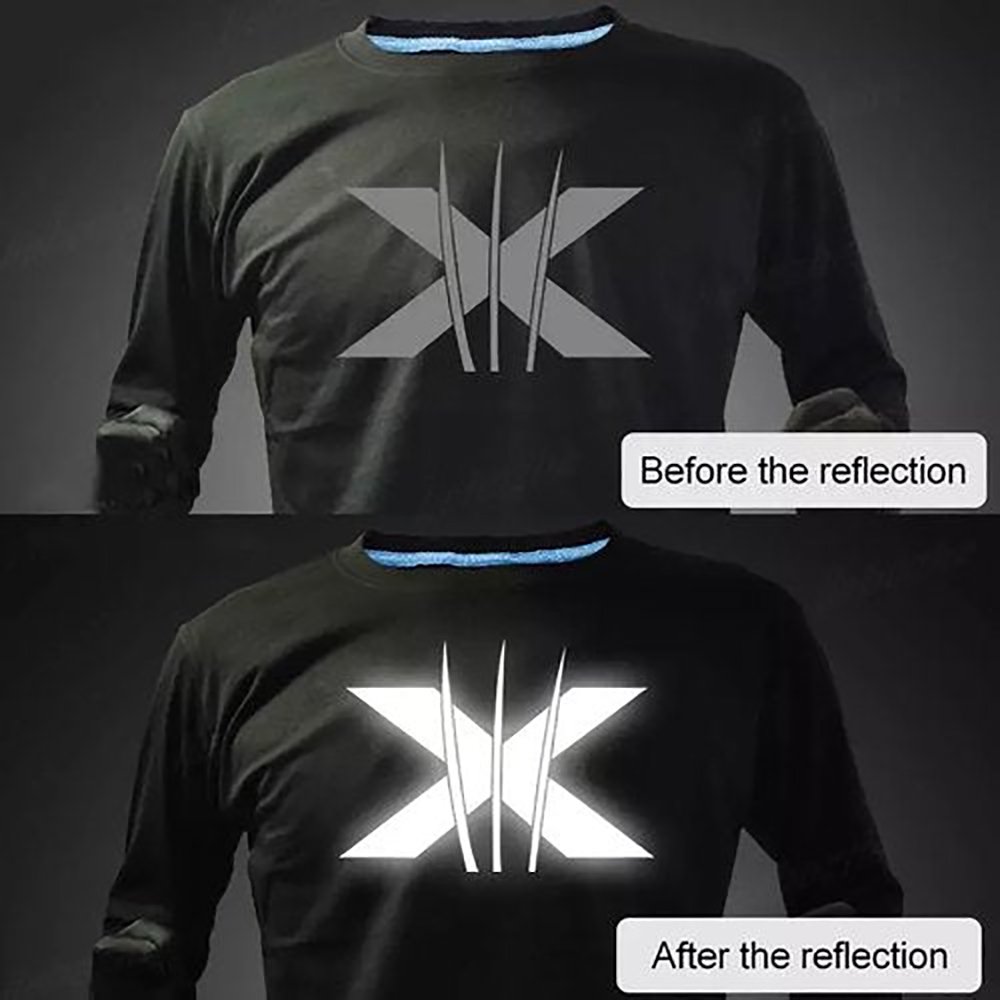 Custom Glow In The Dark Heat Transfer Vinyl DTF Logo Stickers Film Ready To Press T Shirt DTF Reflective Heat Transfer Vinyl