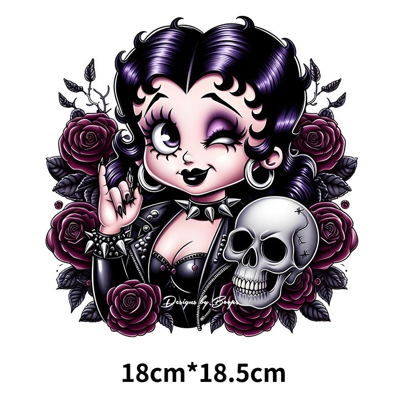 Betty design Iron On Transfer For Clothing Dogs Heat Transfer Thermal Sticker DIY T-Shirts Decals Iron Patches On Clothes