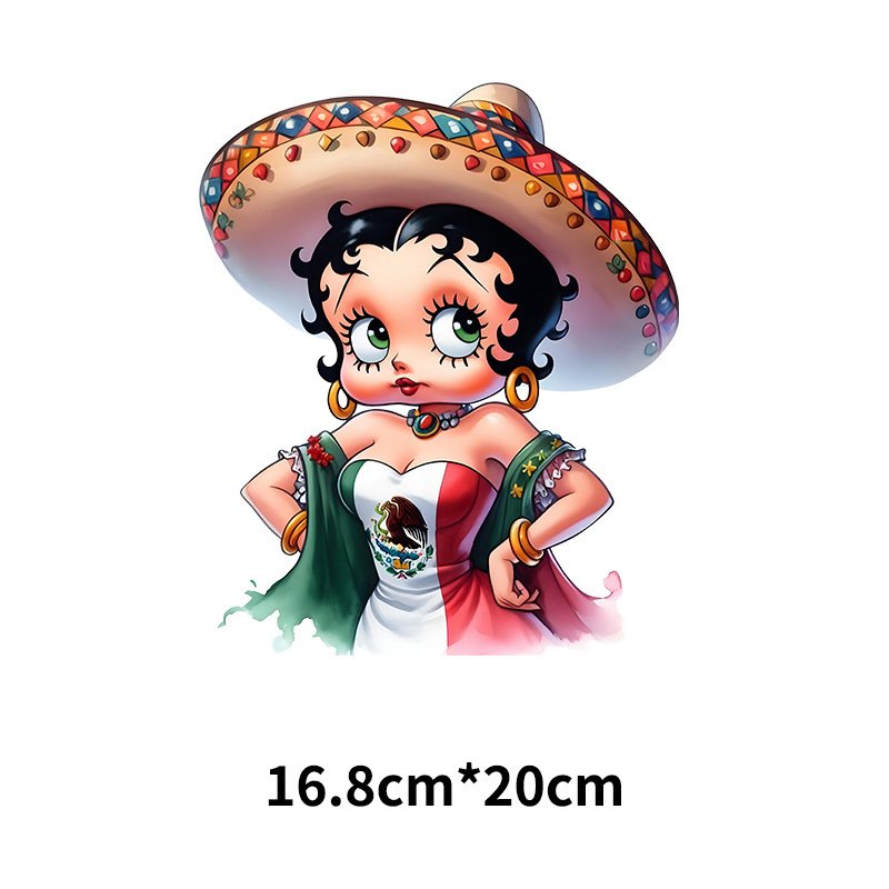 Betty design Iron On Transfer For Clothing Dogs Heat Transfer Thermal Sticker DIY T-Shirts Decals Iron Patches On Clothes