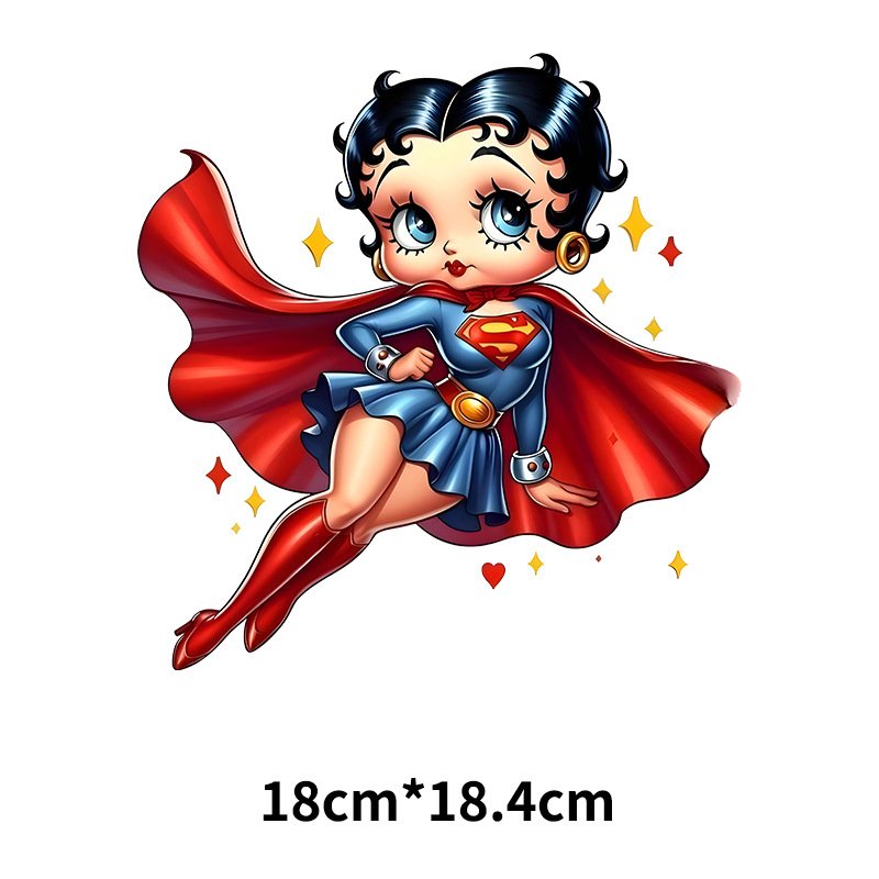 Betty design Iron On Transfer For Clothing Dogs Heat Transfer Thermal Sticker DIY T-Shirts Decals Iron Patches On Clothes