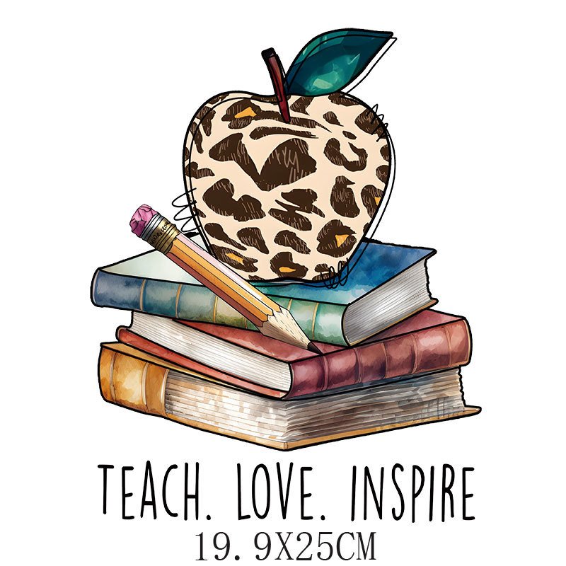 High Elastic Washable Dtf 3d Vinyl Teacher Topic Heat Transfer Designs Ready To Press For T Shirt
