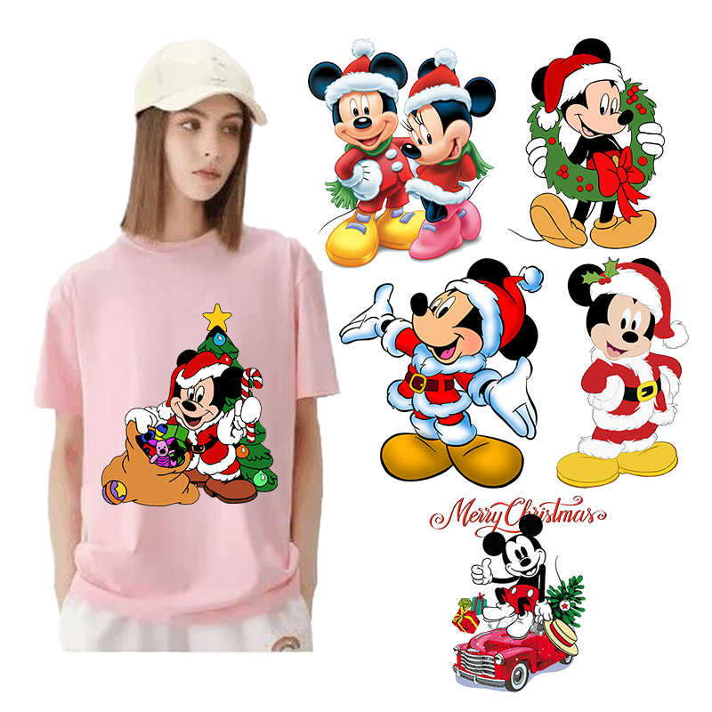 Professional team customization Christmas Iron on Heat Transfer Printing Vinyl Sticker Label dtf transfers for t shirts