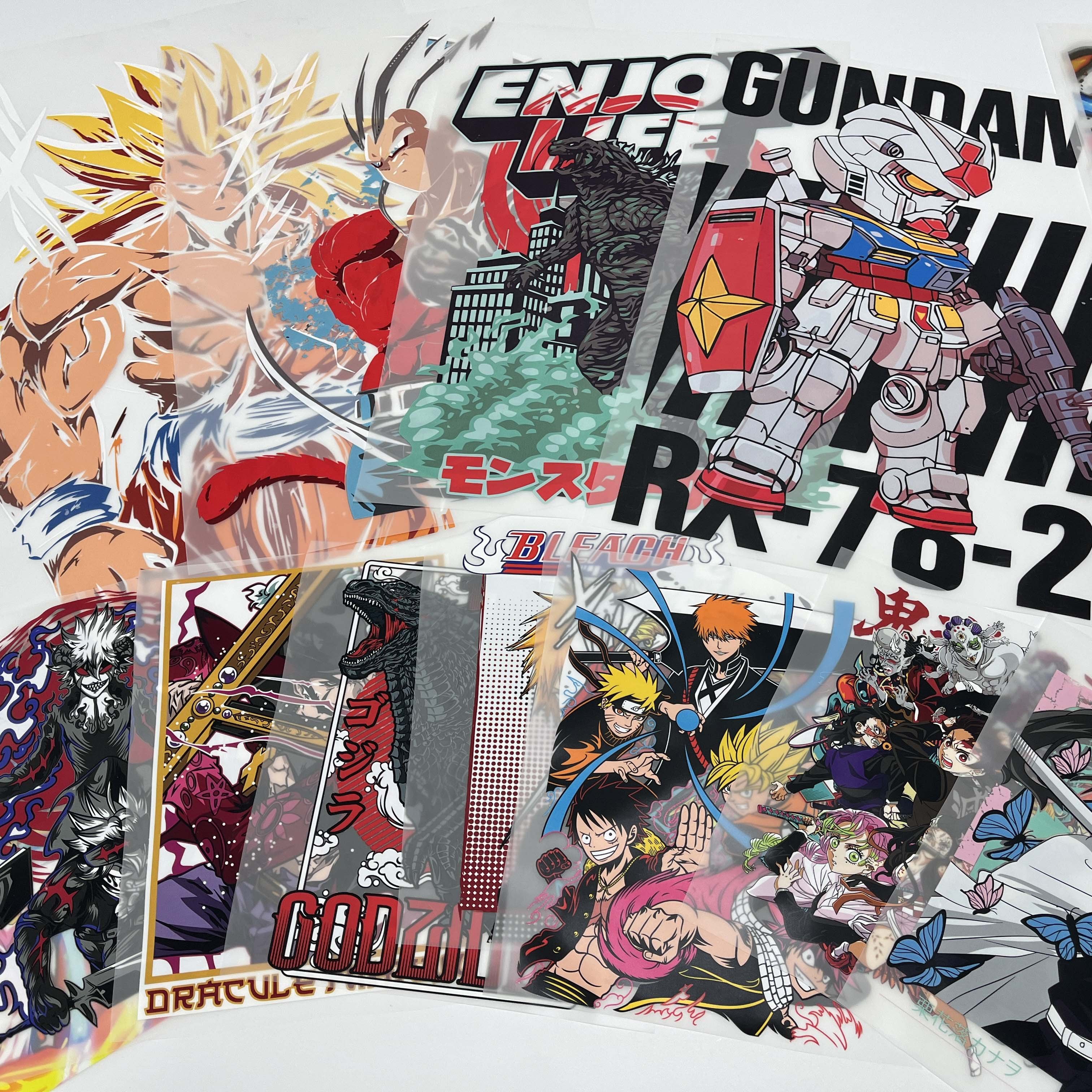 Factory wholesale high quality comics dtf transfers ready to press heat transfer printing vinyl stickers dtf designs for shirts