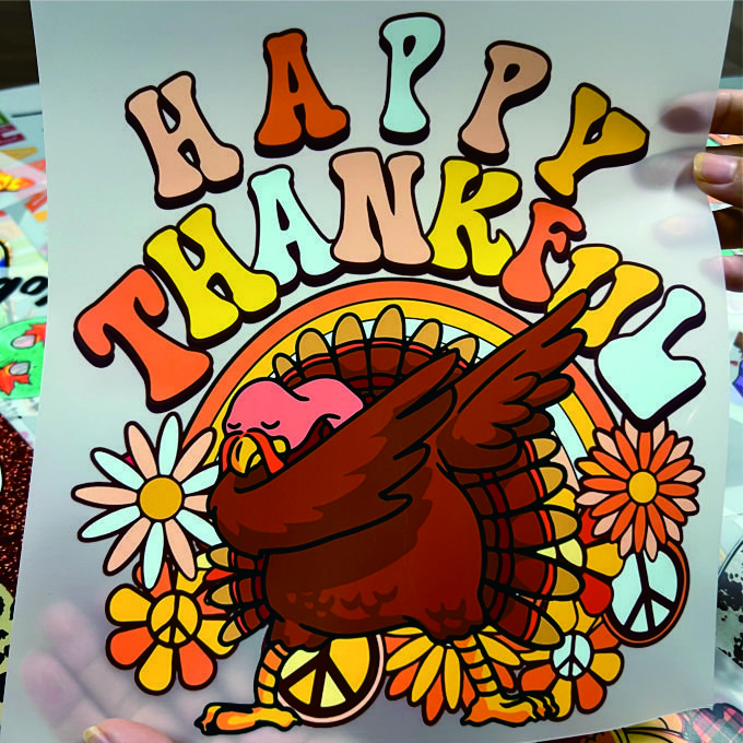 Grateful Thankful Truck Pumpkin Thanksgiving 2024 Heat Transfer Printing Sticker Applique For Garment Shirt Bags Sweatshirt Hat