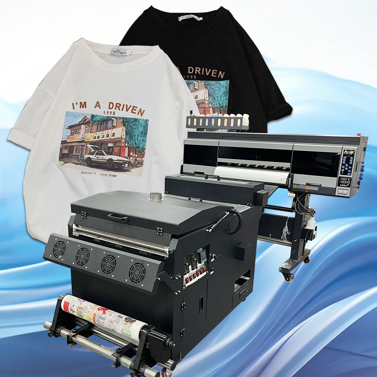 A3 DTF printer set heat transfer t-shirt printing machine with pigment ink direct to film printer and shaking dryer with XP600