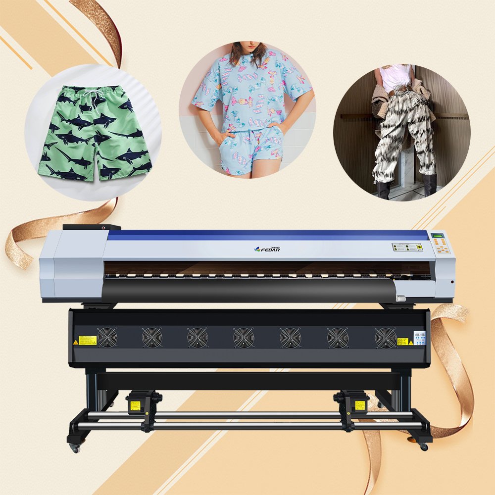 Sublimation printer 1.9 meters polyester printing machine, curtains, pillows, mats swimwear, clothing, shoes, bedding, luggage