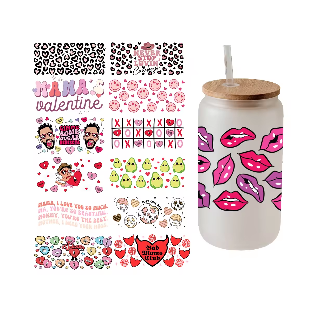 16oz 20oz 24oz UV DTF transfer wrap stick wrap decal 2024 graduate design uv dtf cup wrap transfers 16oz high quality