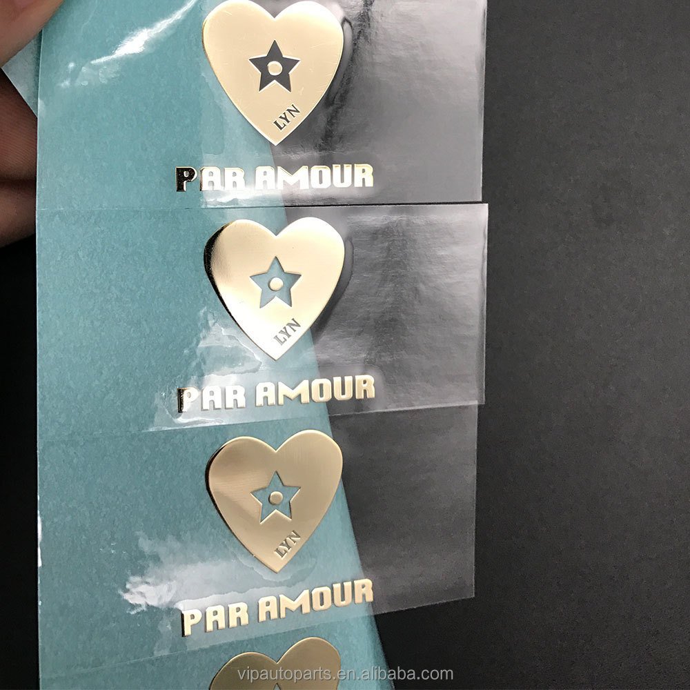 Customized Self-adhesive UV Transfer Printing Stickers Waterproof Metal Tags Bag Copper, Nickel CN;GUA