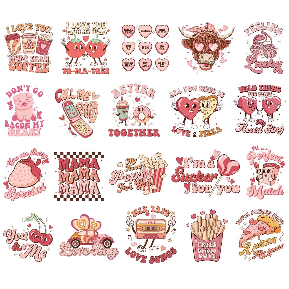 Yunshang Custom Valentine Transfer Printing DTF Transfers Print Valentine's Heat Transfer Vinyl Designs For Clothing