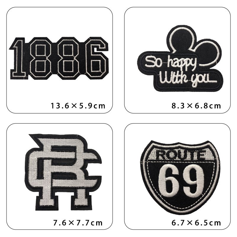 Creative Colorful Printed Decals Patches Iron-On Embroidered Sequins for Clothes Bags Canvas Fabric Other Types