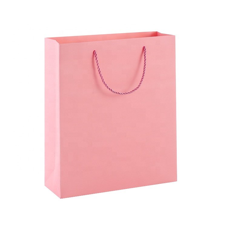 Manufacturer Wholesale Pink Paper Shopping Gift Packaging Shipping Bag For Garment Clothing Shoes Toy Storage