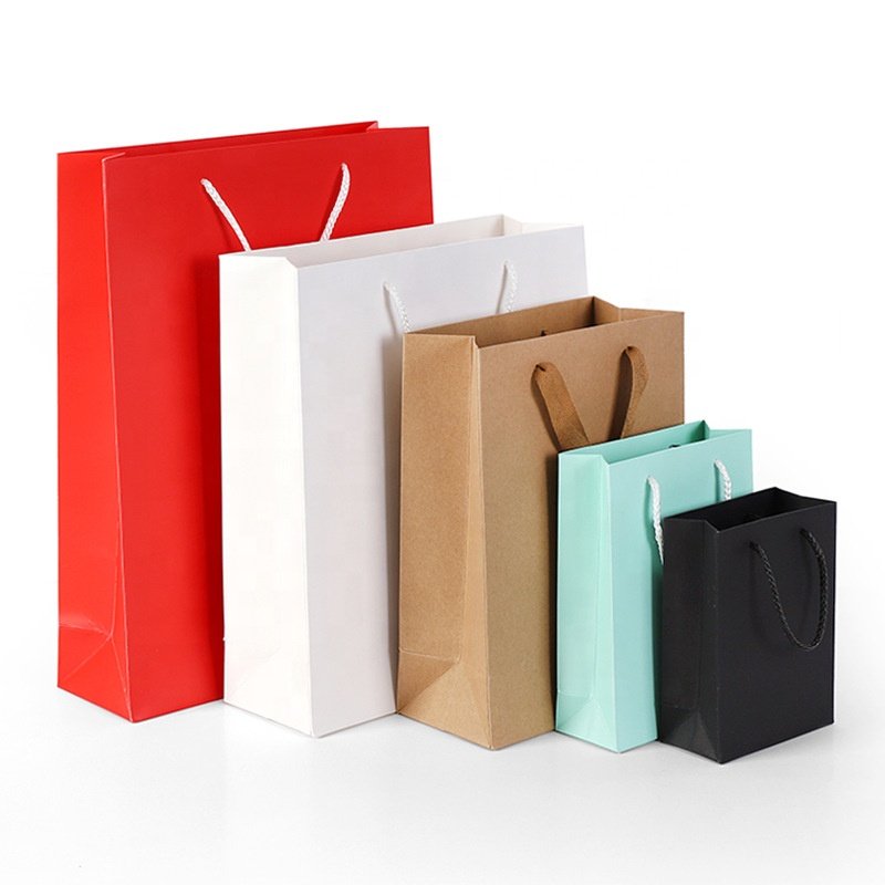 Manufacturer Wholesale Pink Paper Shopping Gift Packaging Shipping Bag For Garment Clothing Shoes Toy Storage