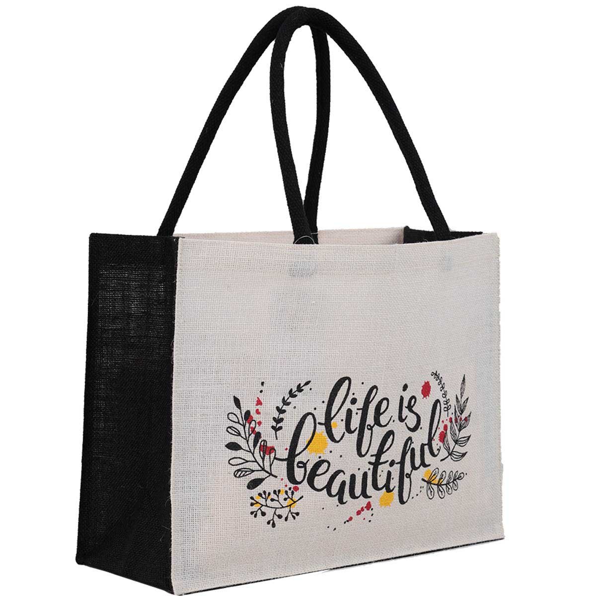 Jute beach bag shopping bag travel bag with nice looking design & affordable price and eco friendly made in West Bengal India