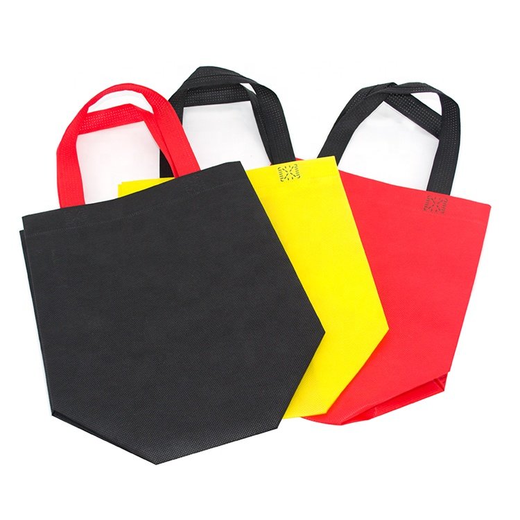 Cheap blank tote bags custom printed recyclable fabric non woven shopping bags with logo