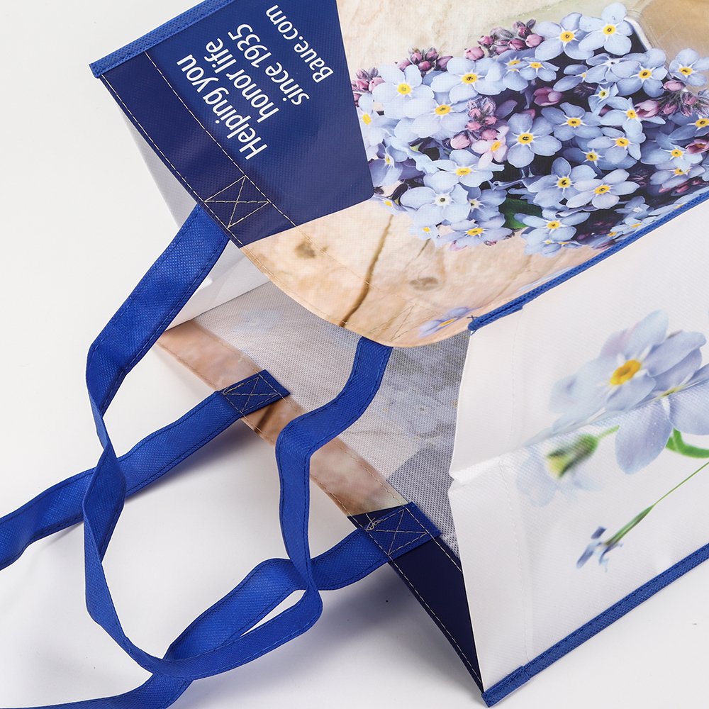 High Quality Flower Printing Reusable Laminated Pp Non Woven Shopping Bag