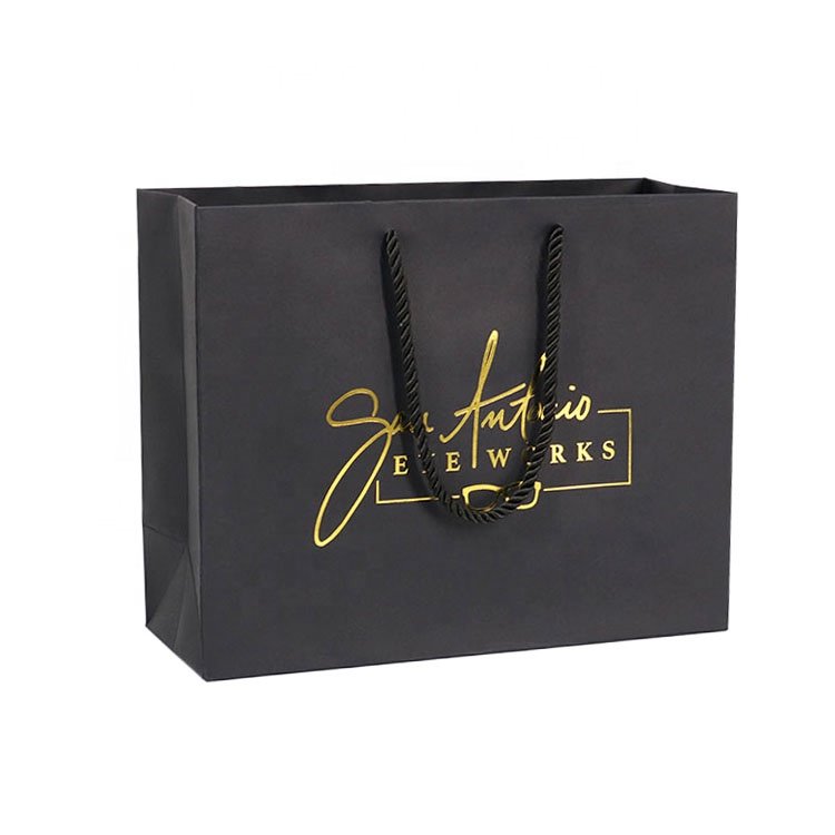 Wholesale Custom Printed Brand Logo Design Promotion Luxury Clothing Retail Gift Shopping Jewellery Paper Bag With Handle