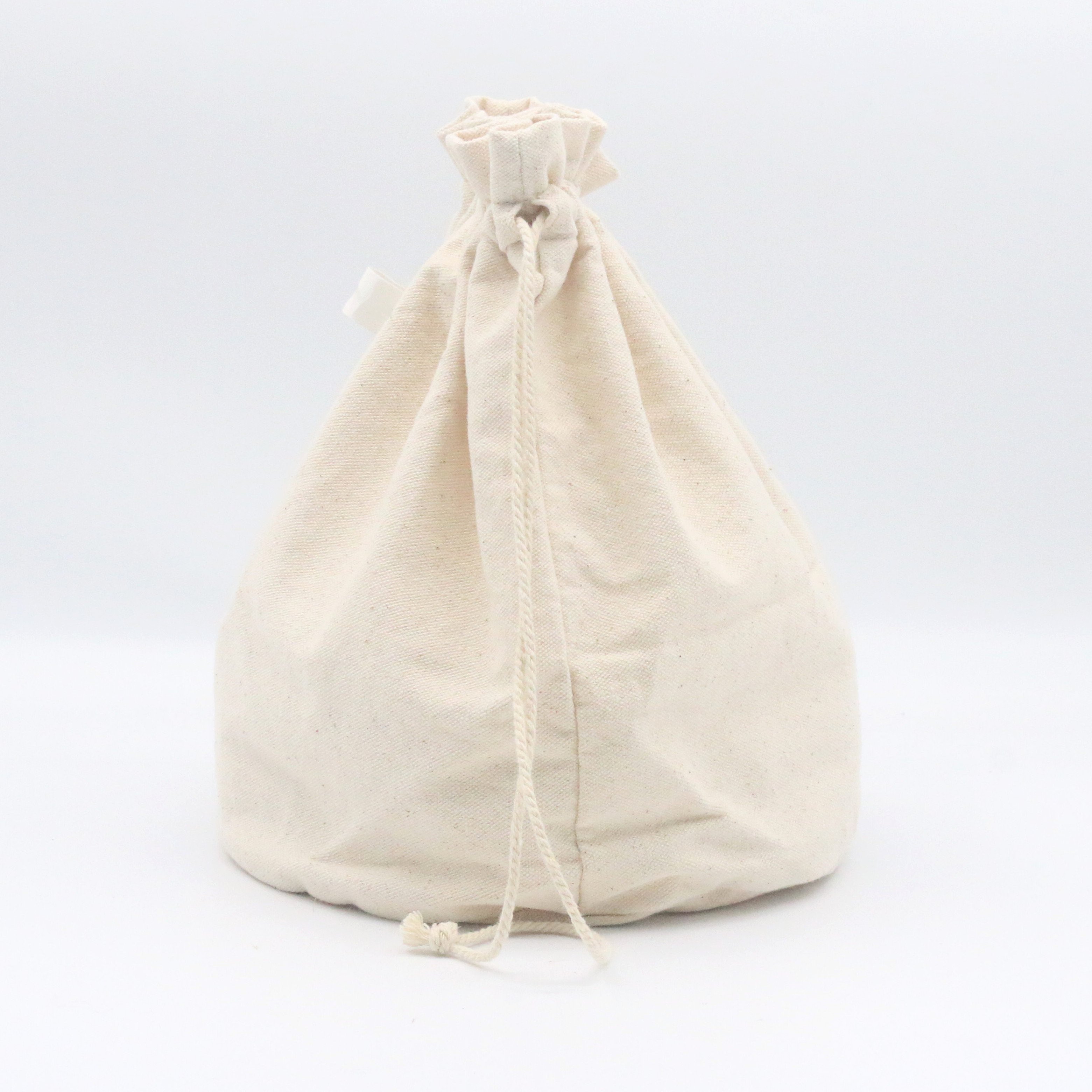 Eco-friendly Recycled Cotton Shopping Bag Promotional Grocery String Bag Recycled Cotton Linen Draw String Bag