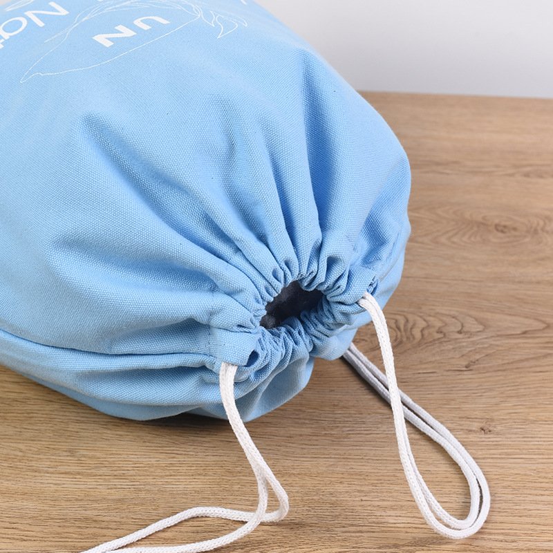Cotton Drawstring Advertising Cotton Canvas Bag with Printed Logo Canvas Storage Shopping Bag