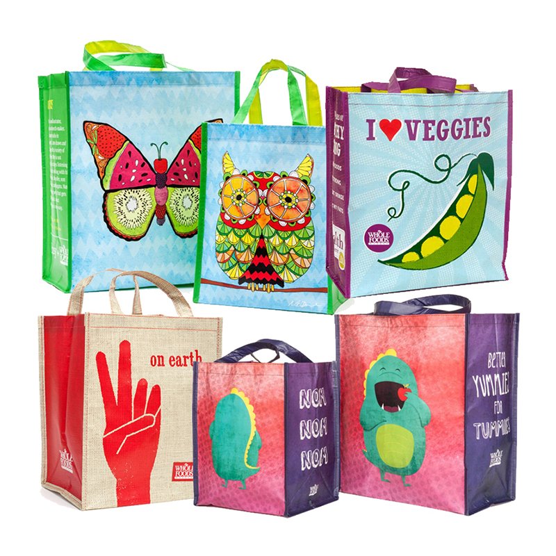 Wholesale Price Custom Printed glossy holographoci washable Reusable PP Laminated Non Woven heavy duty handle Tote Shopping Bags