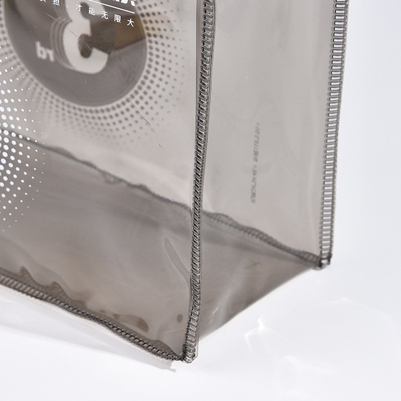 Customized transparent plastic handheld gift shopping bag, portable and suitable for gift, commuting, and book storage