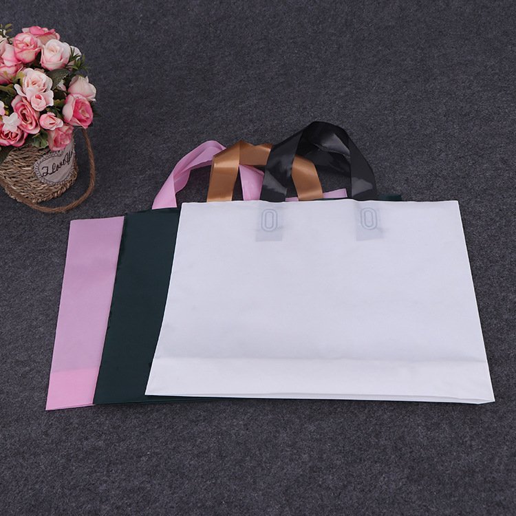 Custom Printed Logo Design LDPE/HDPE Handle Plastic Shopping Bag For Clothing/Shoe Packaging