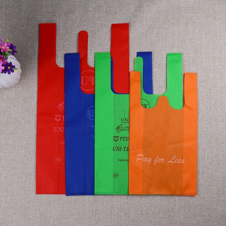 Customised Type PP Carry Bottom Gusseted Wenzhou Vest Polypropylene Lamination 80 Gsm Tote D Cut Non-Woven Nonwoven Shopping Bag