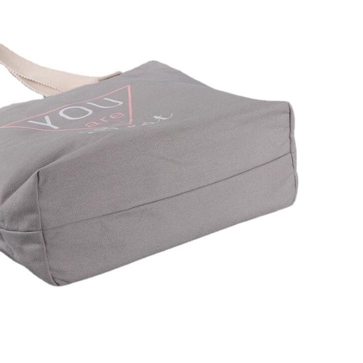 Fashion recycled cotton canvas tote Printing bags shoulder shopping bag
