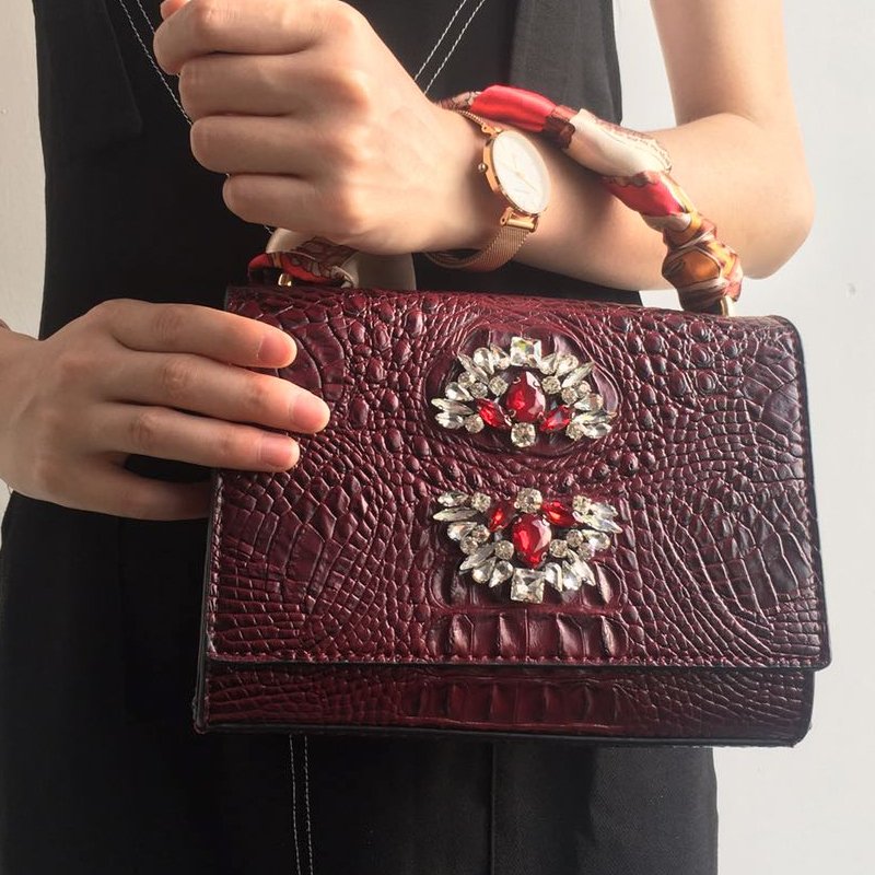 Hot Crocodile Tote Bag Ins Hot Women Crocodile Leather Shoulder Bag Saudi Arabia Lady Handbags Purse