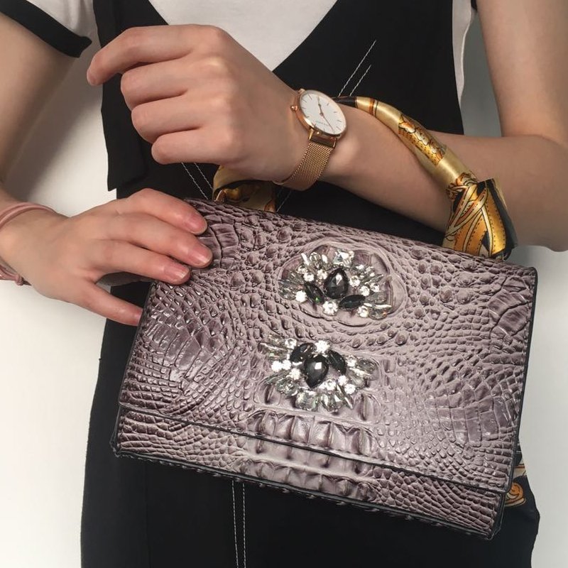 Hot Crocodile Tote Bag Ins Hot Women Crocodile Leather Shoulder Bag Saudi Arabia Lady Handbags Purse