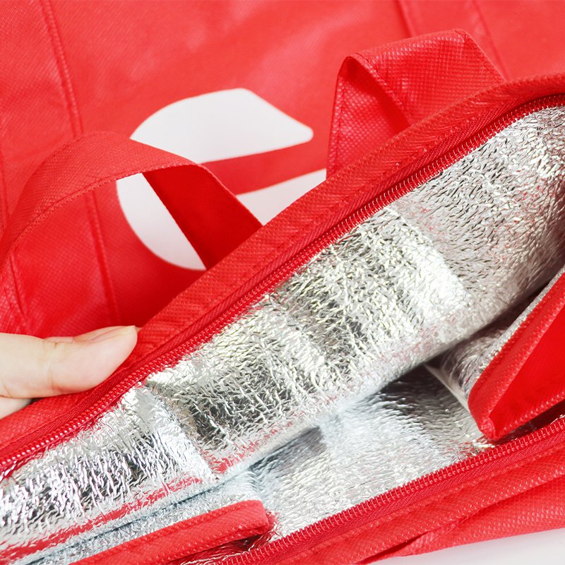 Cheap custom aluminum foil non woven hot cold thermal insulation cooler grocery bag reusable insulated shopping bags for frozen