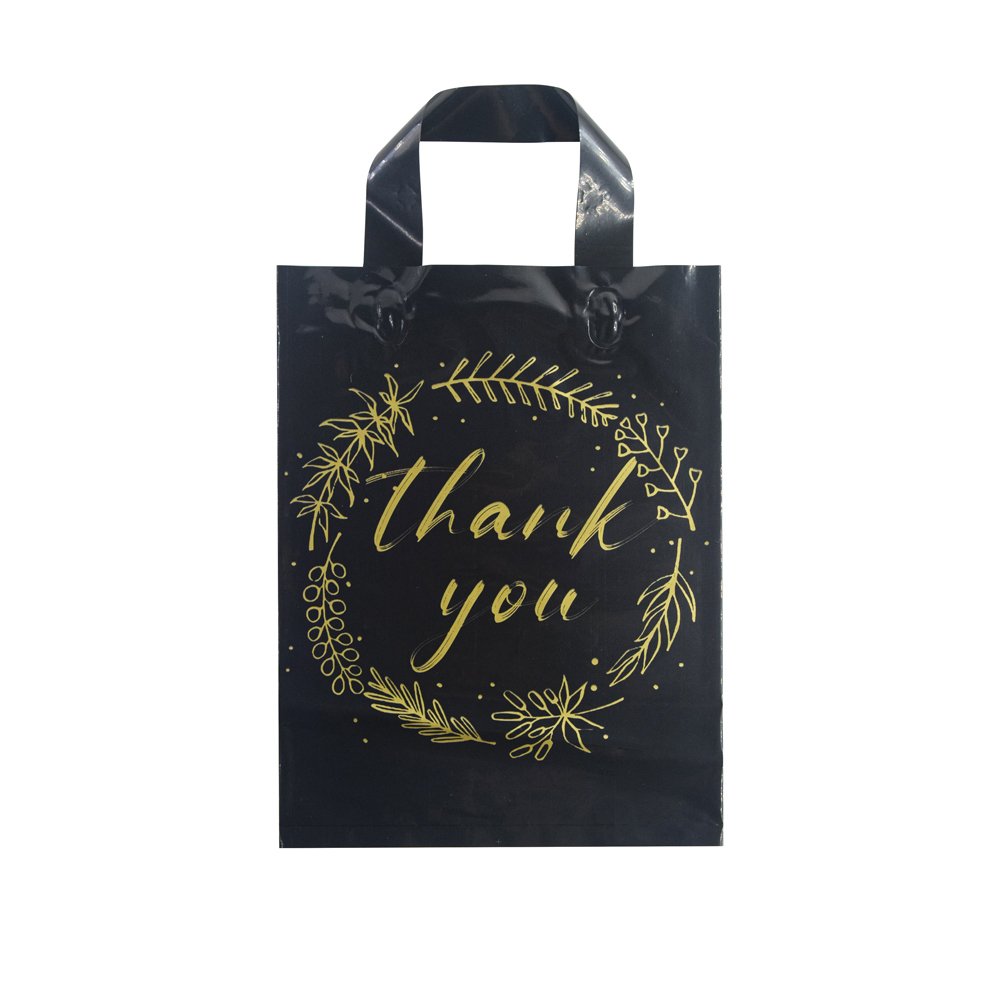 Custom Logo Recyclable Retail Plastic Gift Shopping Packaging Thank You Bags For Boutique