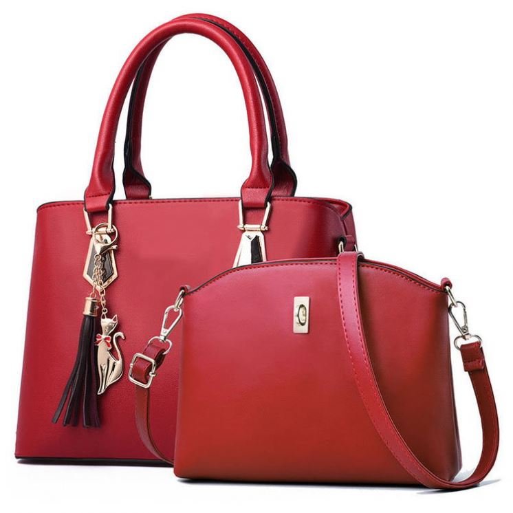 Set Women Sac a Main Femme De Luxe Fashion Bag Pack for Women Tassel Cat Pendant Bag BE0171