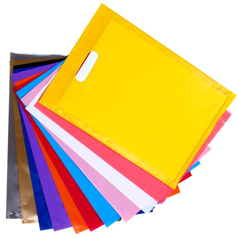 cheap custom heavy duty retail bolsas de plastico biodegradable die cut large packaging plastic shopping bags with own logo