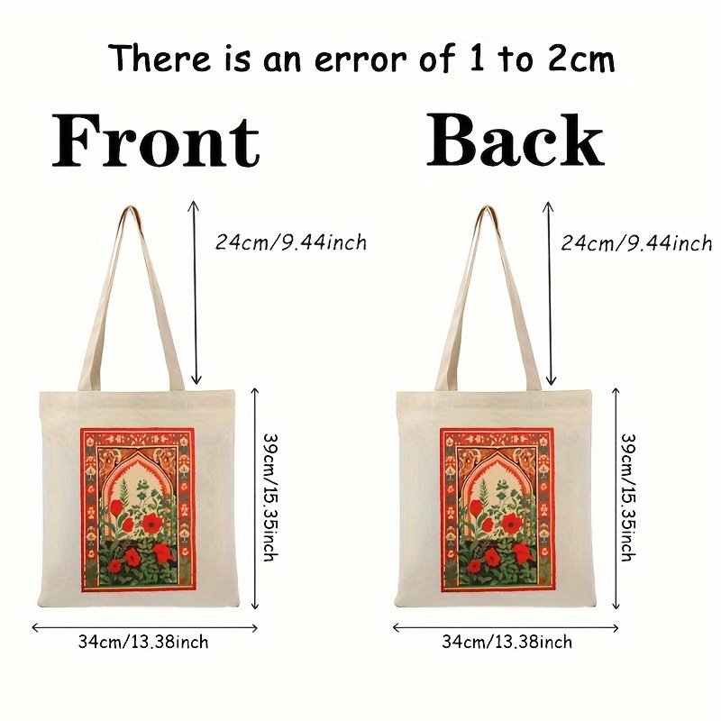 1pc Abolition and Liberation of Palestine pattern Tote Canvas Personalized Shoulder Bag For Travel Women's Reusable Shopping Bag