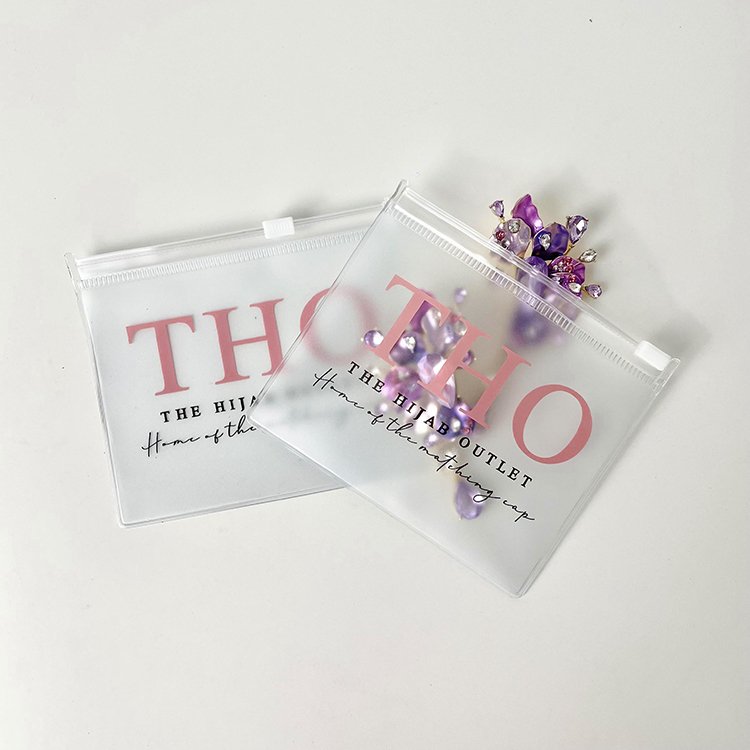 Custom Logo Square Zipper Lock PVC Tool Shopping Bags Jewelry Packaging Snap Storage Pouch For Jewelry