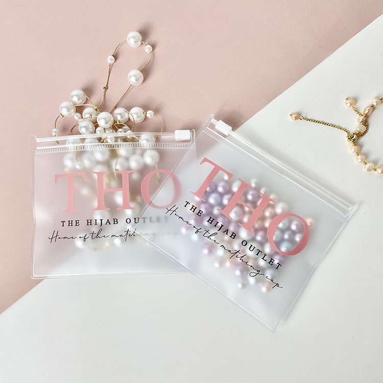 Custom Logo Square Zipper Lock PVC Tool Shopping Bags Jewelry Packaging Snap Storage Pouch For Jewelry