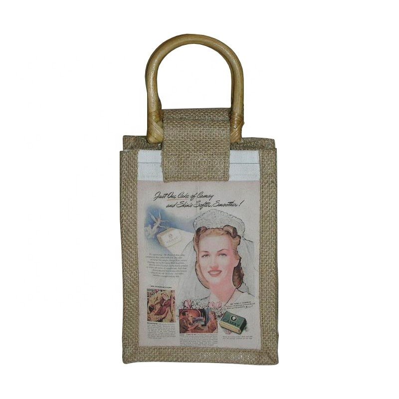 Wholesale Plain Hessian Shopper Bag Custom Printed Large Natural Eco Friendly Burlap Jute Shopping Tote Bag With Custom Design