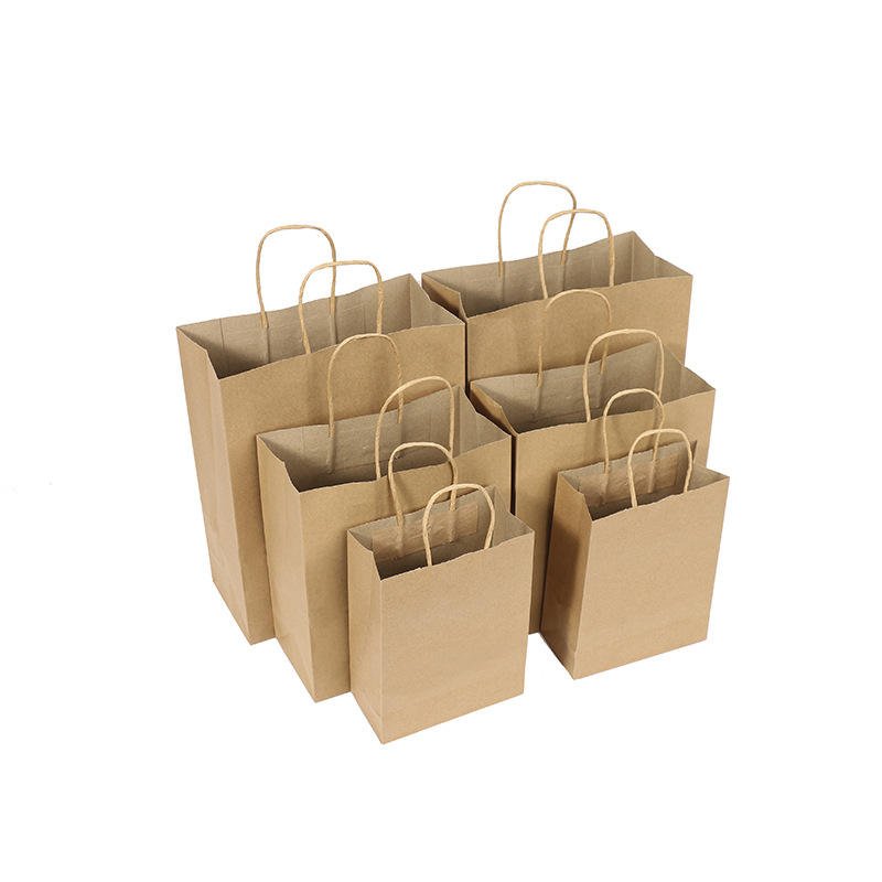 China Factory Custom Logo sac cadeau Kraft Shopping Bag Recycled Brown Kraft Paper Bag For Business Clothing