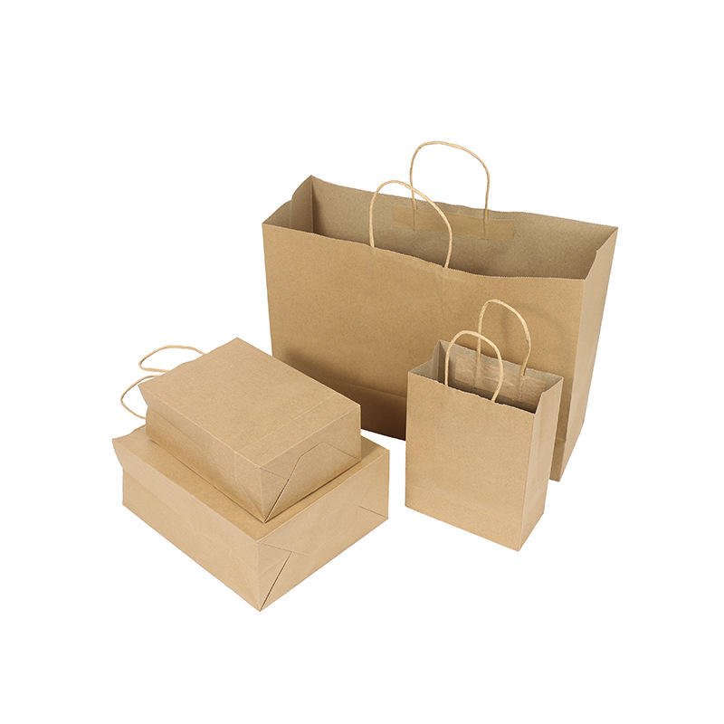 China Factory Custom Logo sac cadeau Kraft Shopping Bag Recycled Brown Kraft Paper Bag For Business Clothing