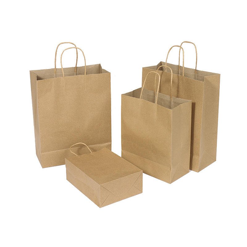 China Factory Custom Logo sac cadeau Kraft Shopping Bag Recycled Brown Kraft Paper Bag For Business Clothing