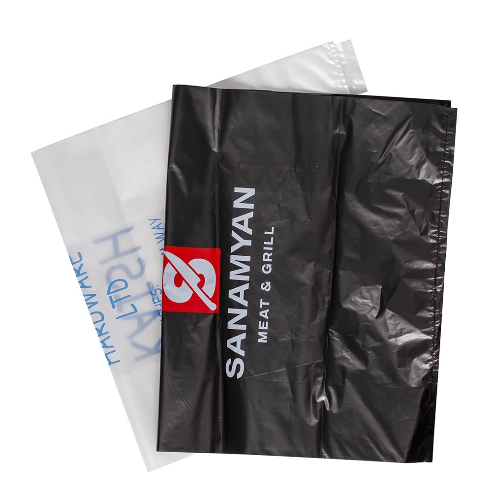 Custom Logo Printed Business Clothing Bar Shop Restaurant Food Take Out Plastic Shopping Bags With T-shirt Handle