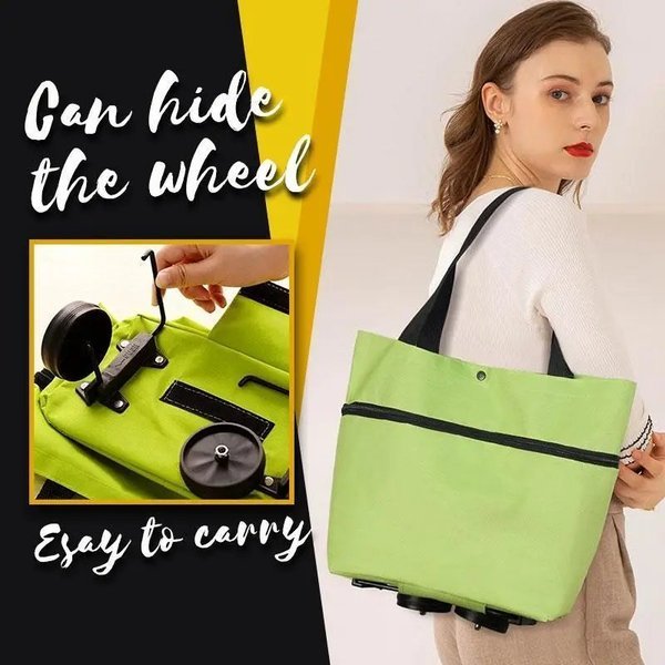 2023 Foldable Shopping Trolley Tote Bag with Wheels Reusable Grocery Bag Food Organizer Vegetables Bag Handbag for Women Kids