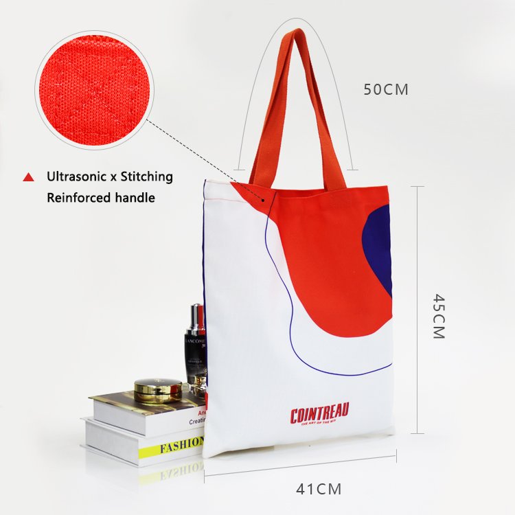 Womens canvas tote shopping lady shoulder bag custom canvas tote bag with zipper foldable makeup canvas crossbody bag