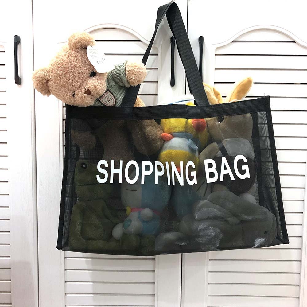 Custom Sport Travel Mesh Carry Bag Shopping Tote Beach Bag Nylon Net Clothes Shopping Bag