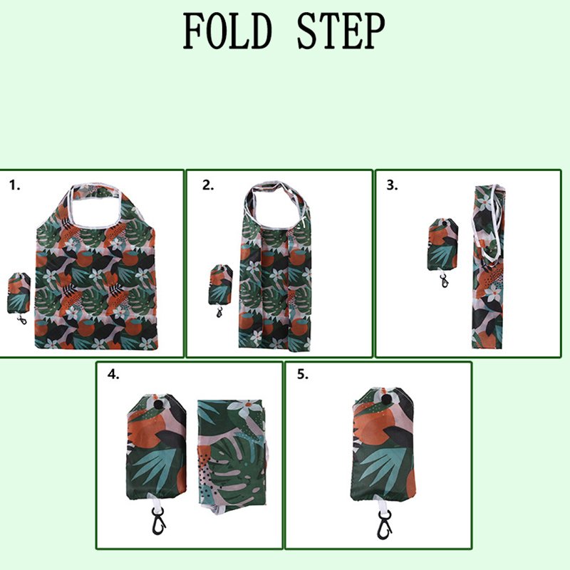 Hot selling cheap custom reusable rept grocery supermarket foldable tote polyester folding grocery shopping bag with pattern