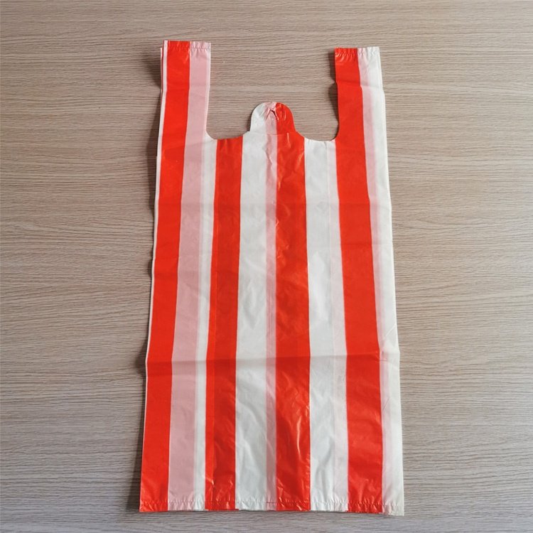 Custom logo thick packaging bolsa de plastico hdpe ldpe plastic reusable t-shirt food shopping bag supermarket vest take out bag