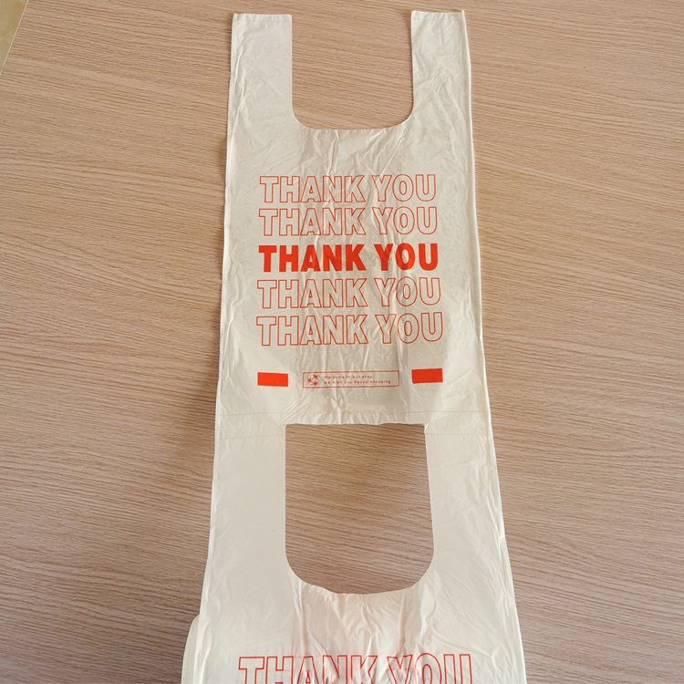 Custom logo thick packaging bolsa de plastico hdpe ldpe plastic reusable t-shirt food shopping bag supermarket vest take out bag