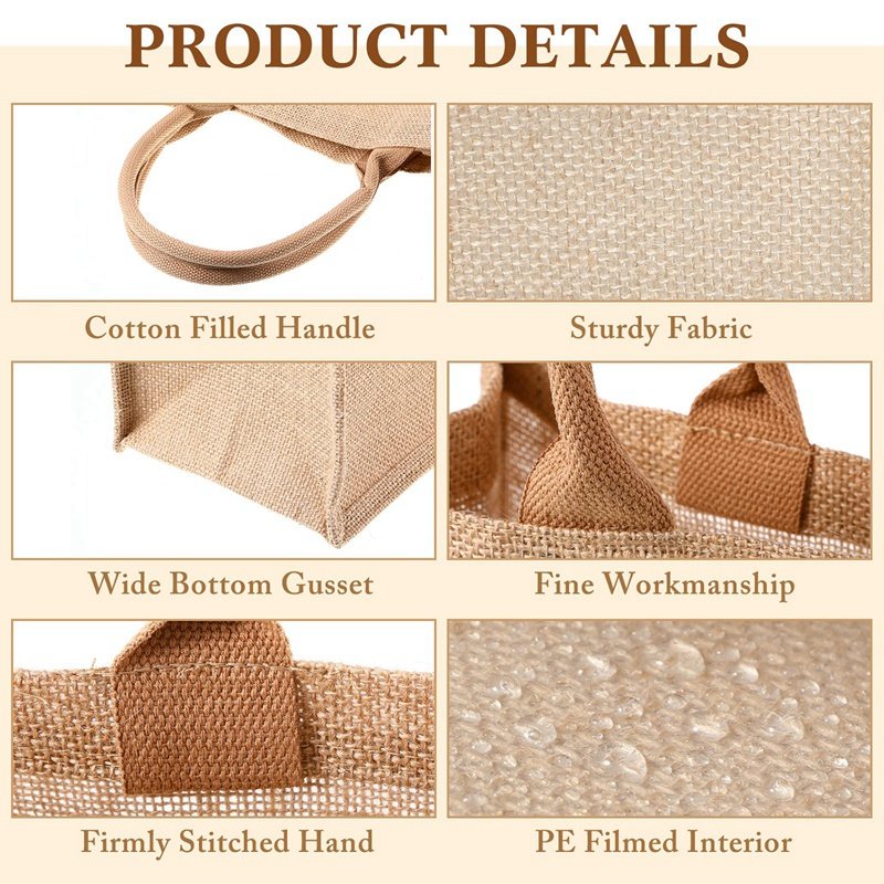Eco Friendly Natural Burlap Wholesale Nice Prices Vegan Handbag Jute Shopping Bag Tote