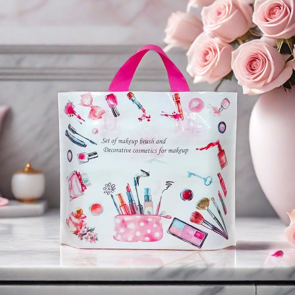 Plastic Thank You Shopping Bags With Soft Loop Handle For Small Business Online Clothes Store Shoes Store Custom Logo