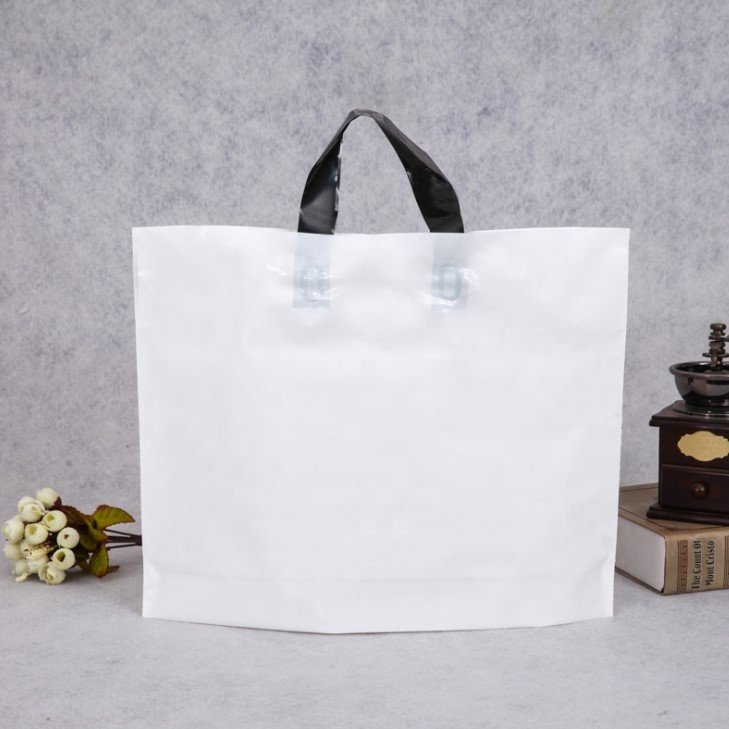 Cheap Custom Logo Soft Loop Handle Clothing Storage Eco-friendly LDPE Shopping Bag Plastic Bag